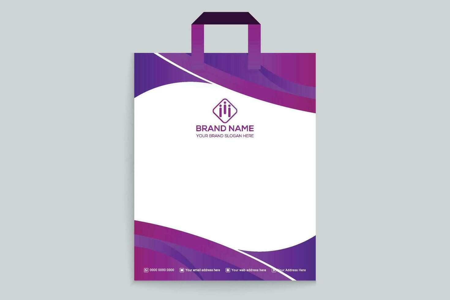 Gradient   luxury shopping bag template vector