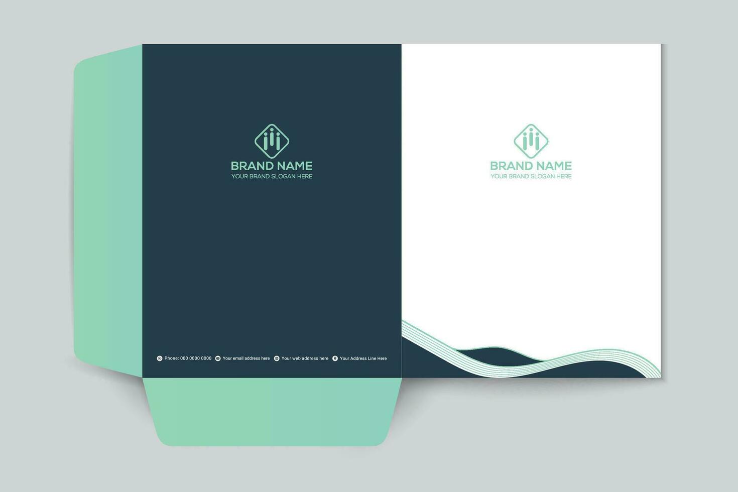 Simple presentation folder template vector