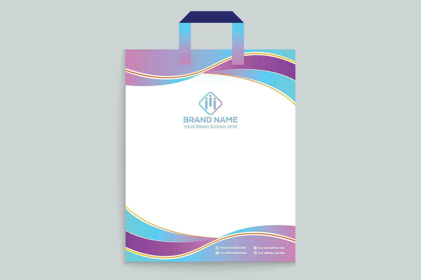 Clean professional shopping bag template vector