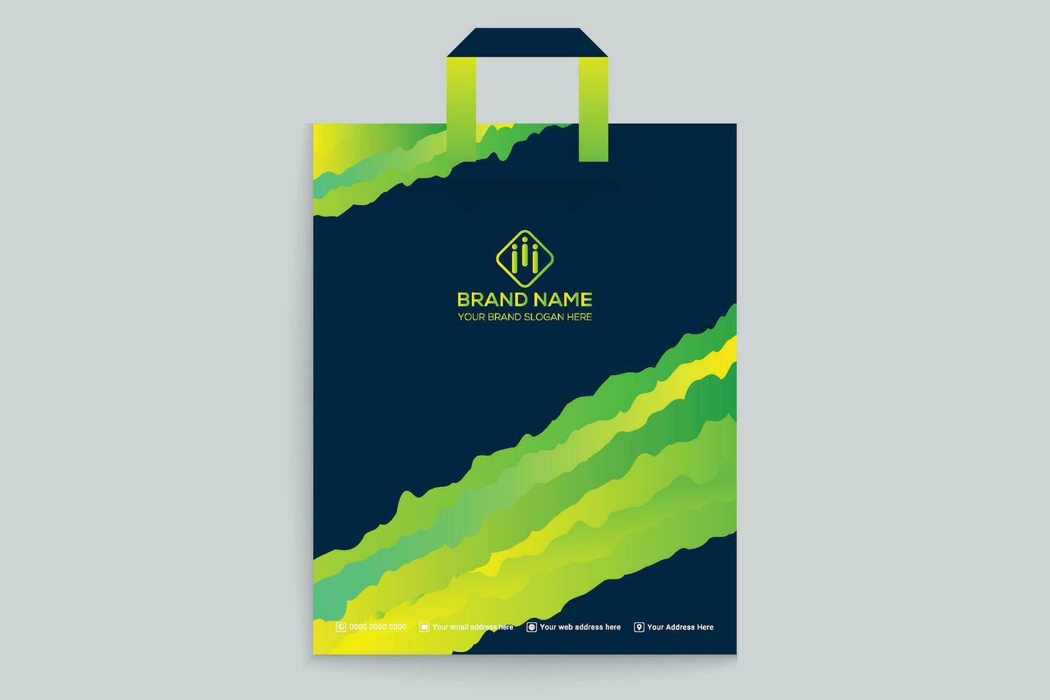 green  shape visit card design vector