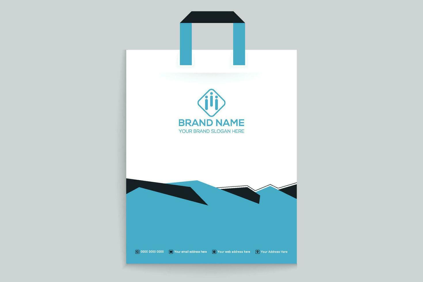 Clean style modern shopping bag template vector