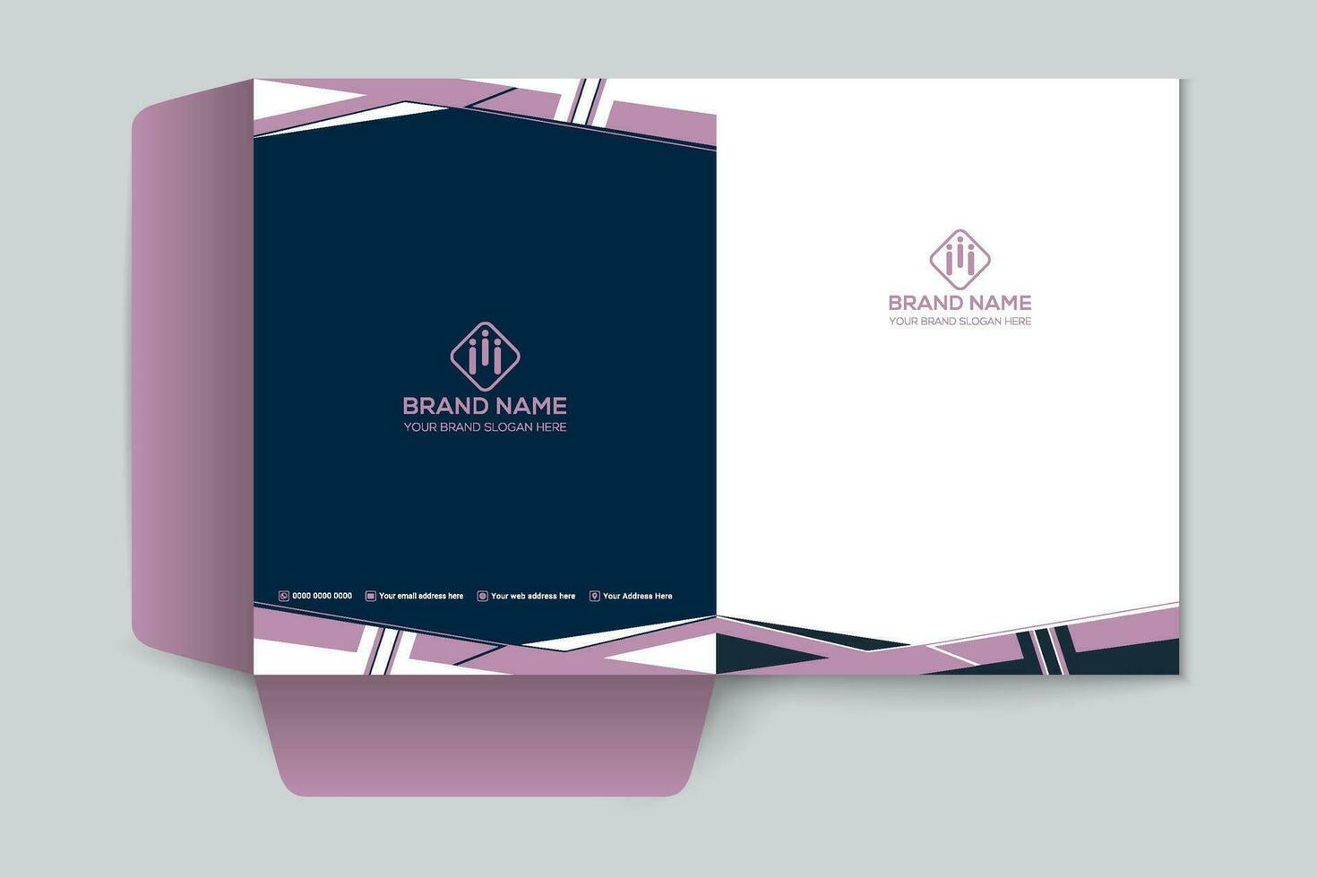 Clean corporate presentation folder template vector