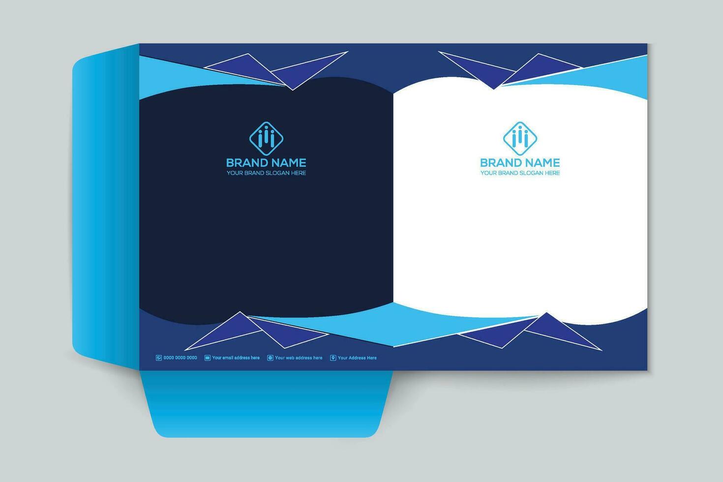 presentation folder design with blue color vector