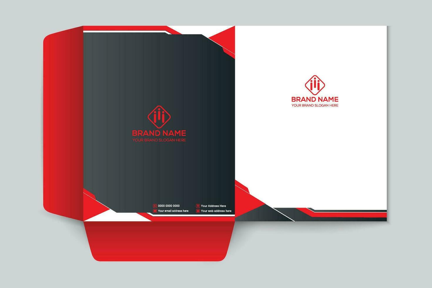 Red and black color presentation folder design vector