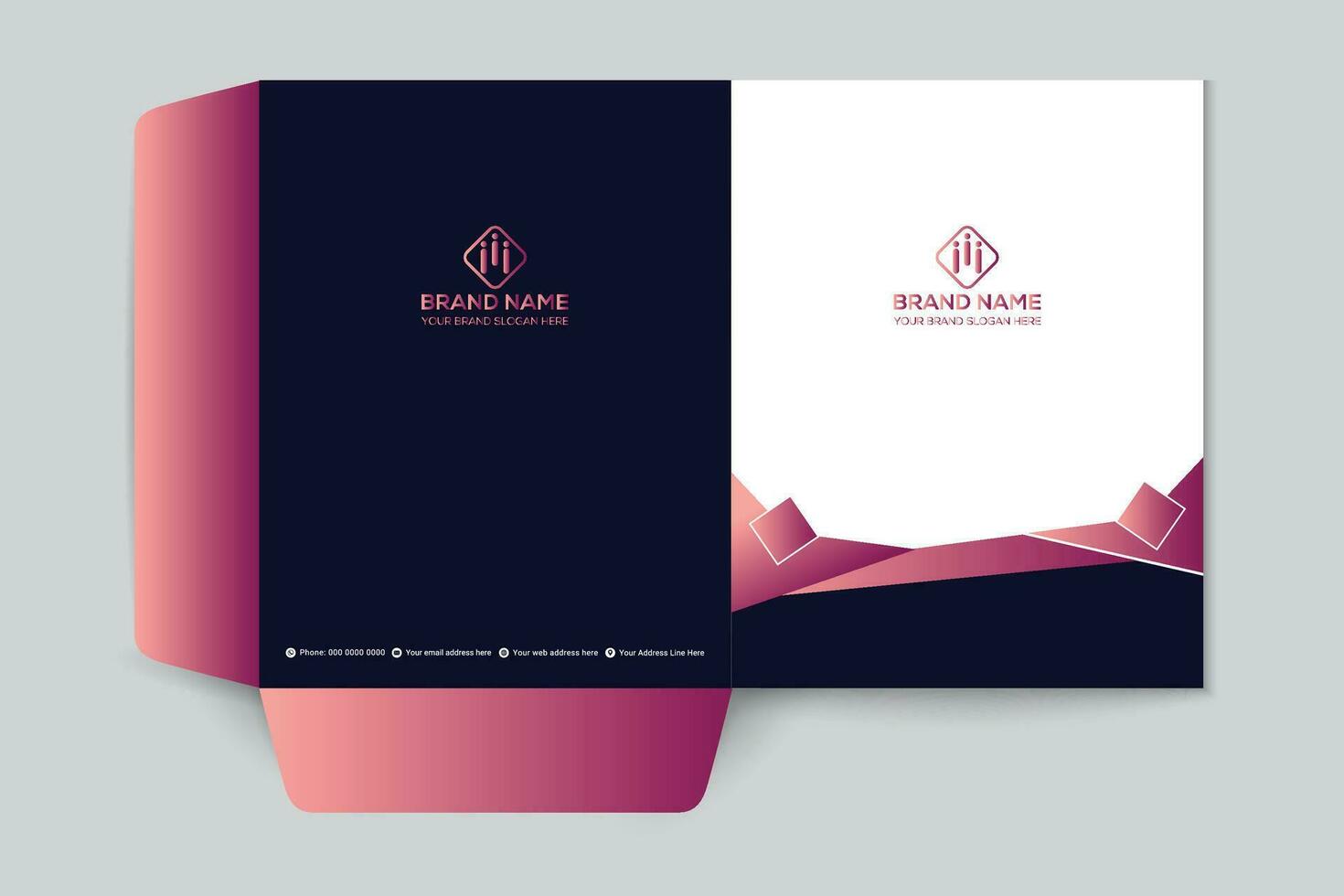 Black shape presentation folder design vector