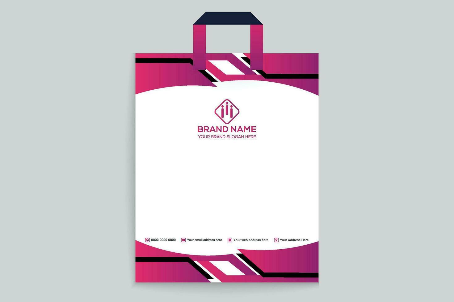 Gradient   luxury shopping bag template vector