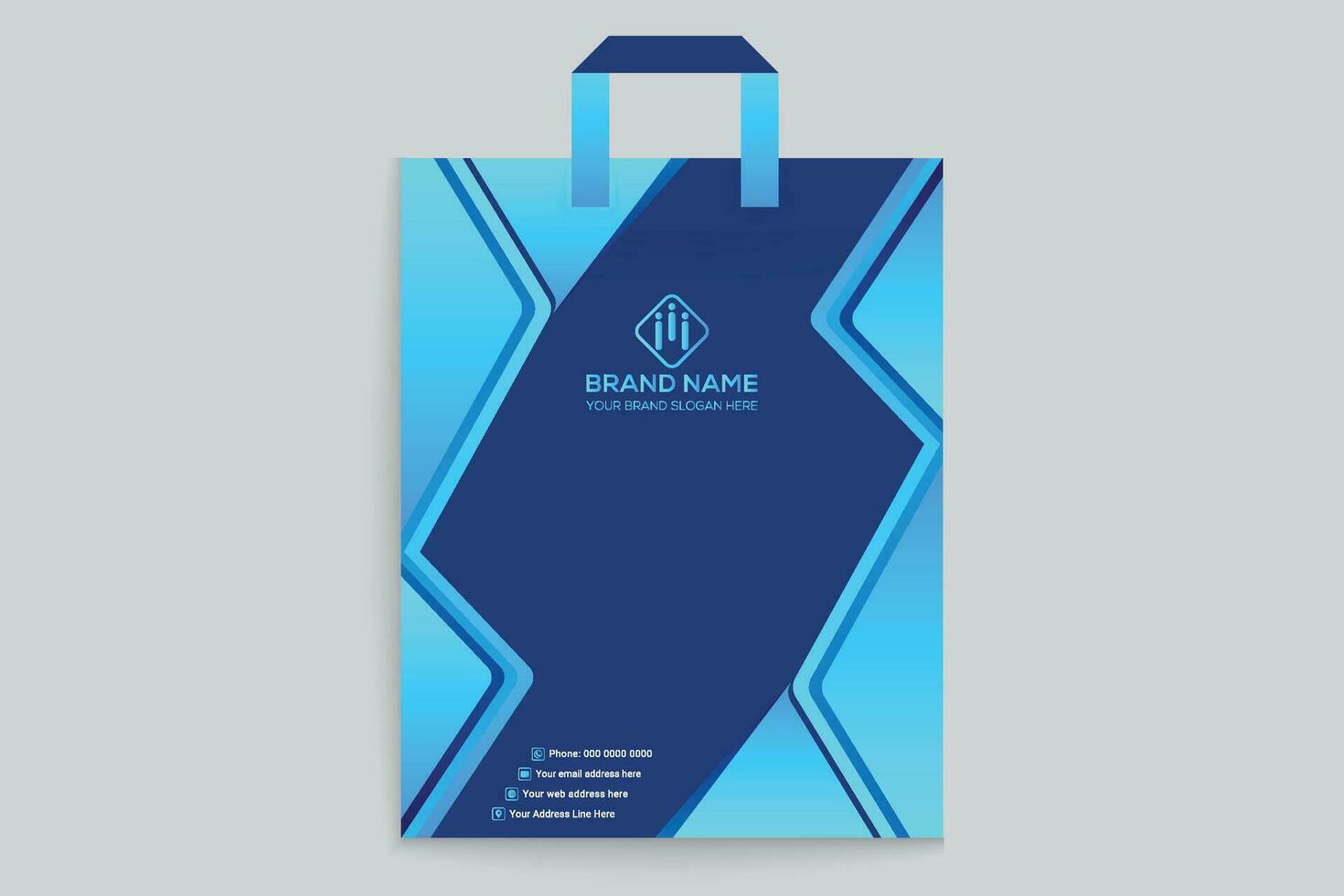 shopping bag design with blue color vector
