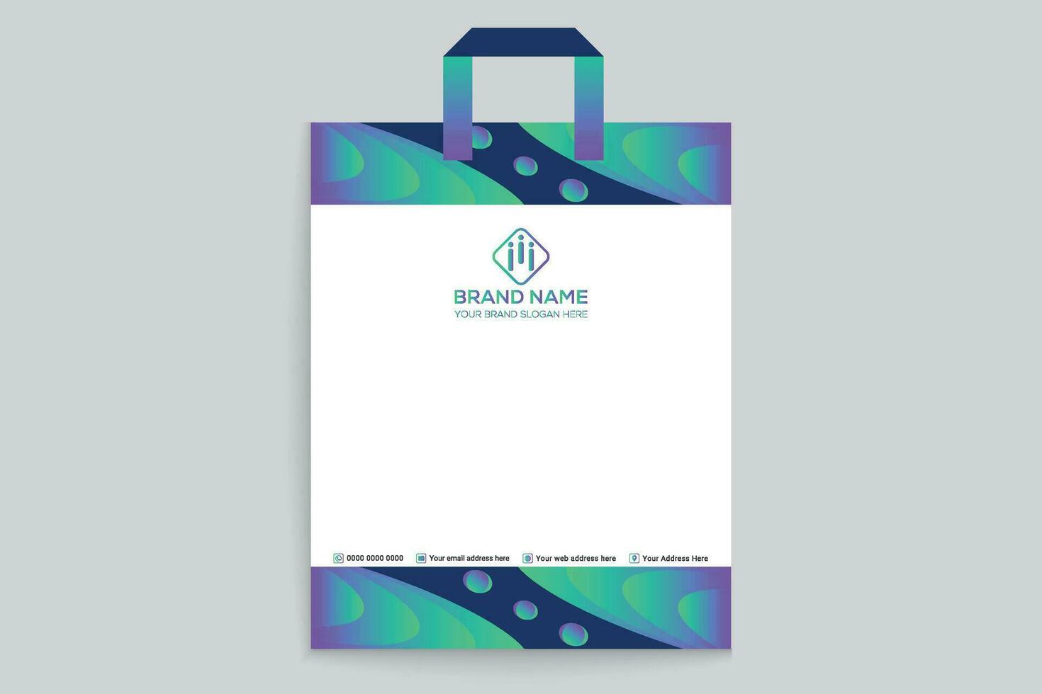 Gradient  luxury shopping bag template vector