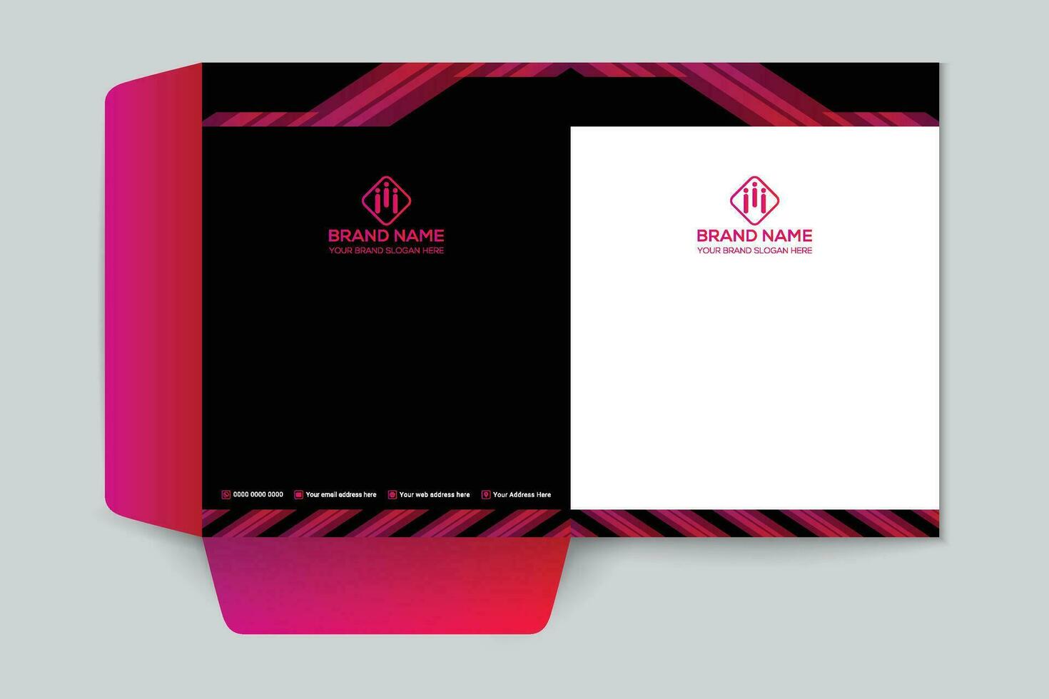 Red and black color presentation folder design vector