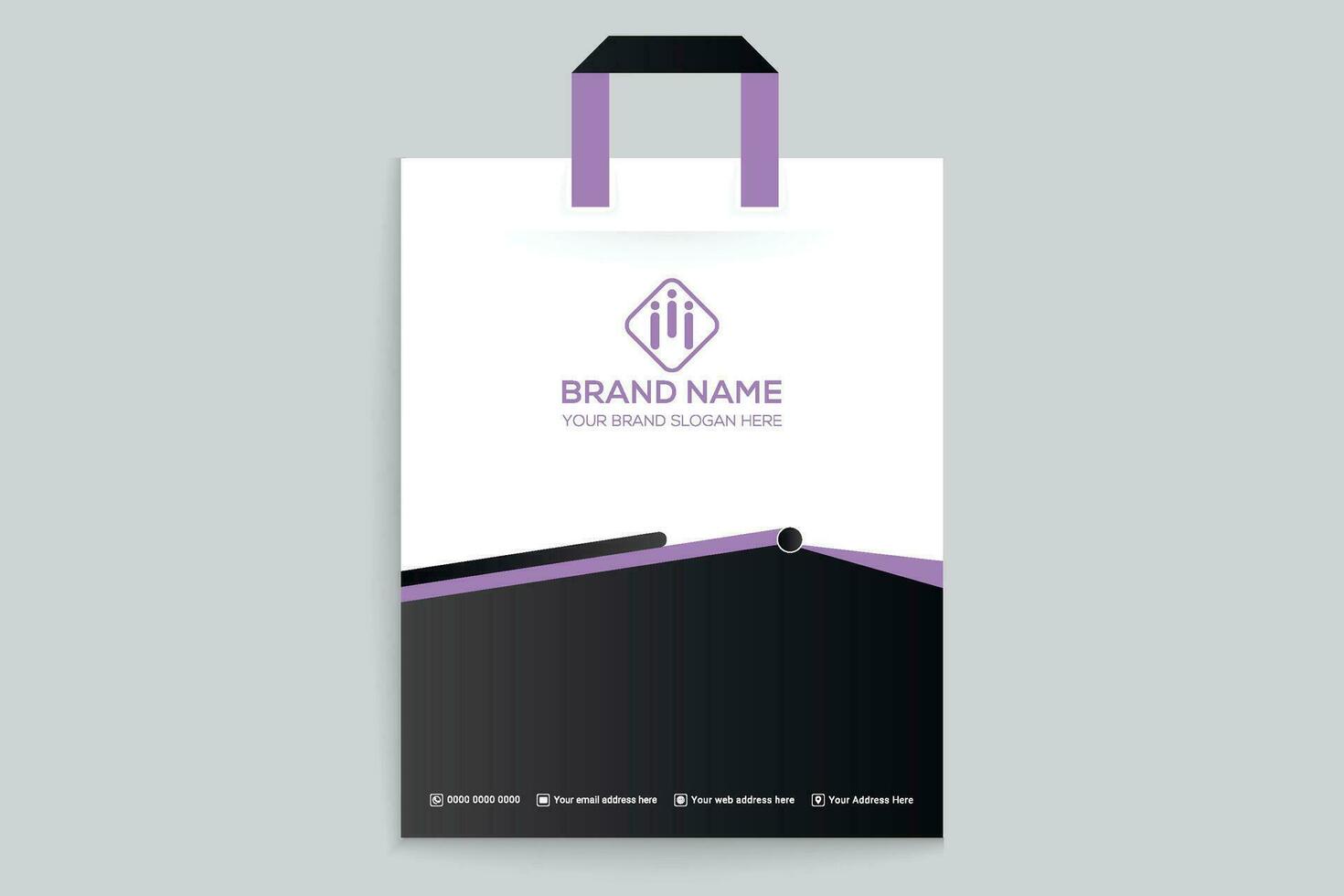 Corporate   black color shopping bag design vector