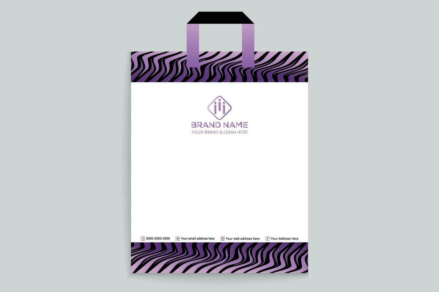 Clean minimal shopping bag design vector