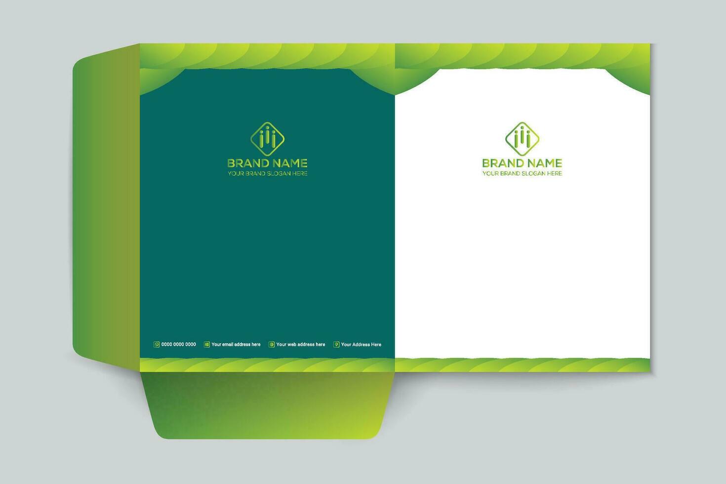 Corporate  green color presentation folder design vector