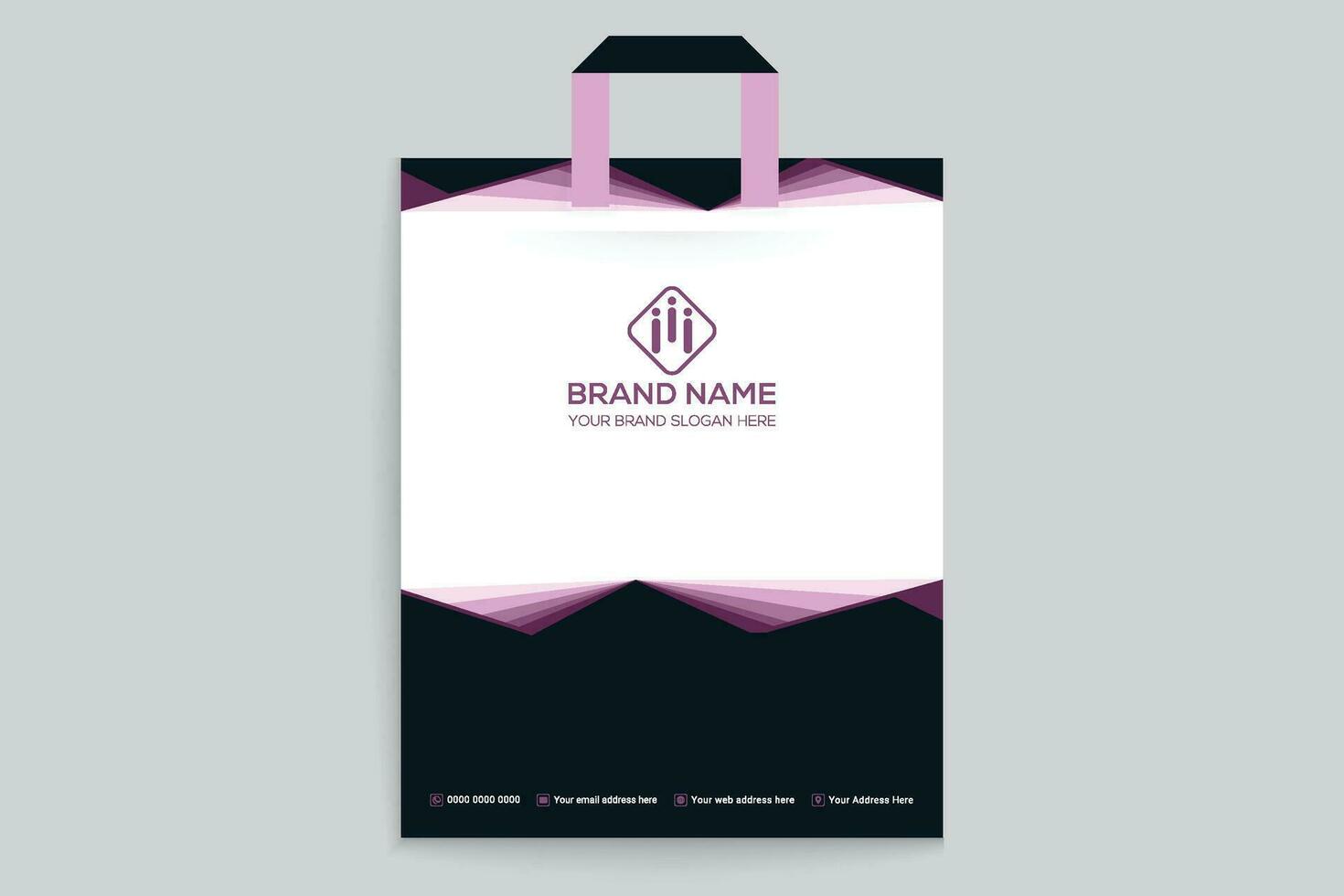 Clean style modern shopping bag template vector