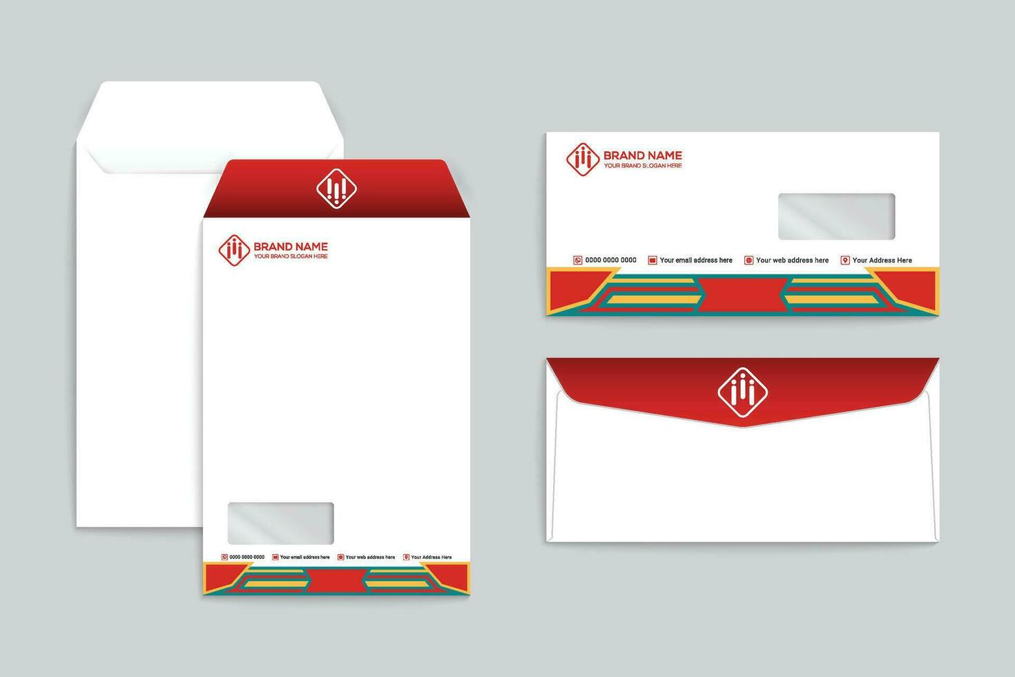 Red  color envelope design vector