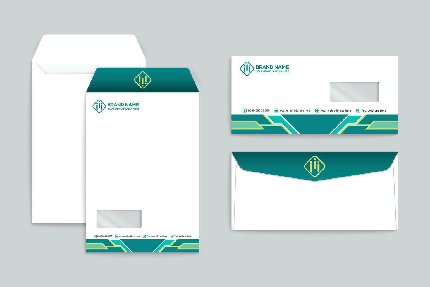 Corporate clean envelope template vector