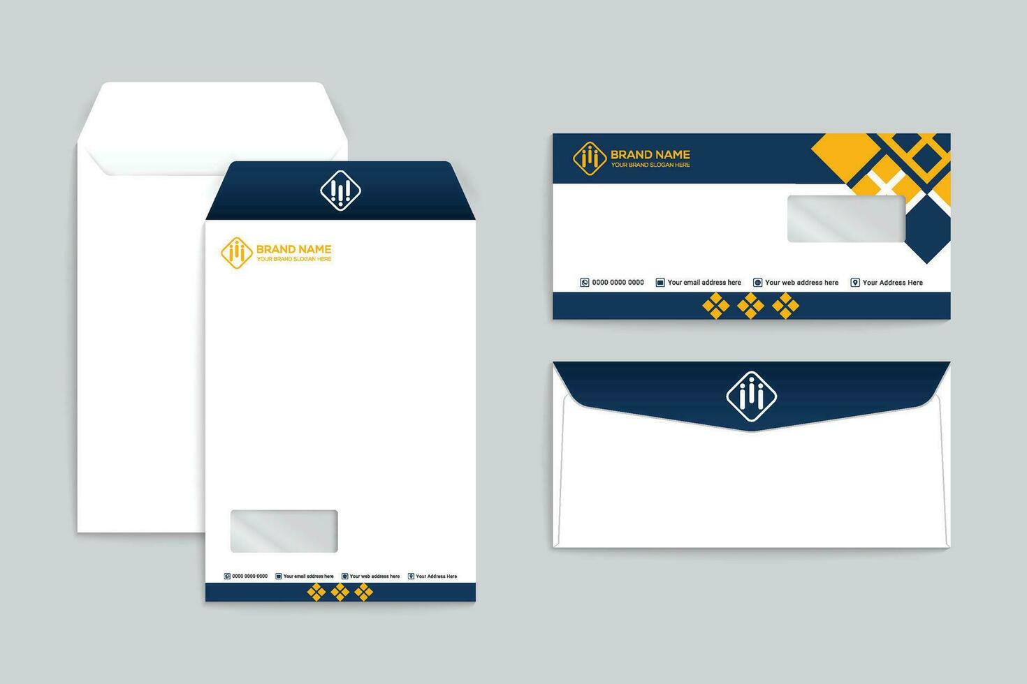 Professional envelope mockup vector