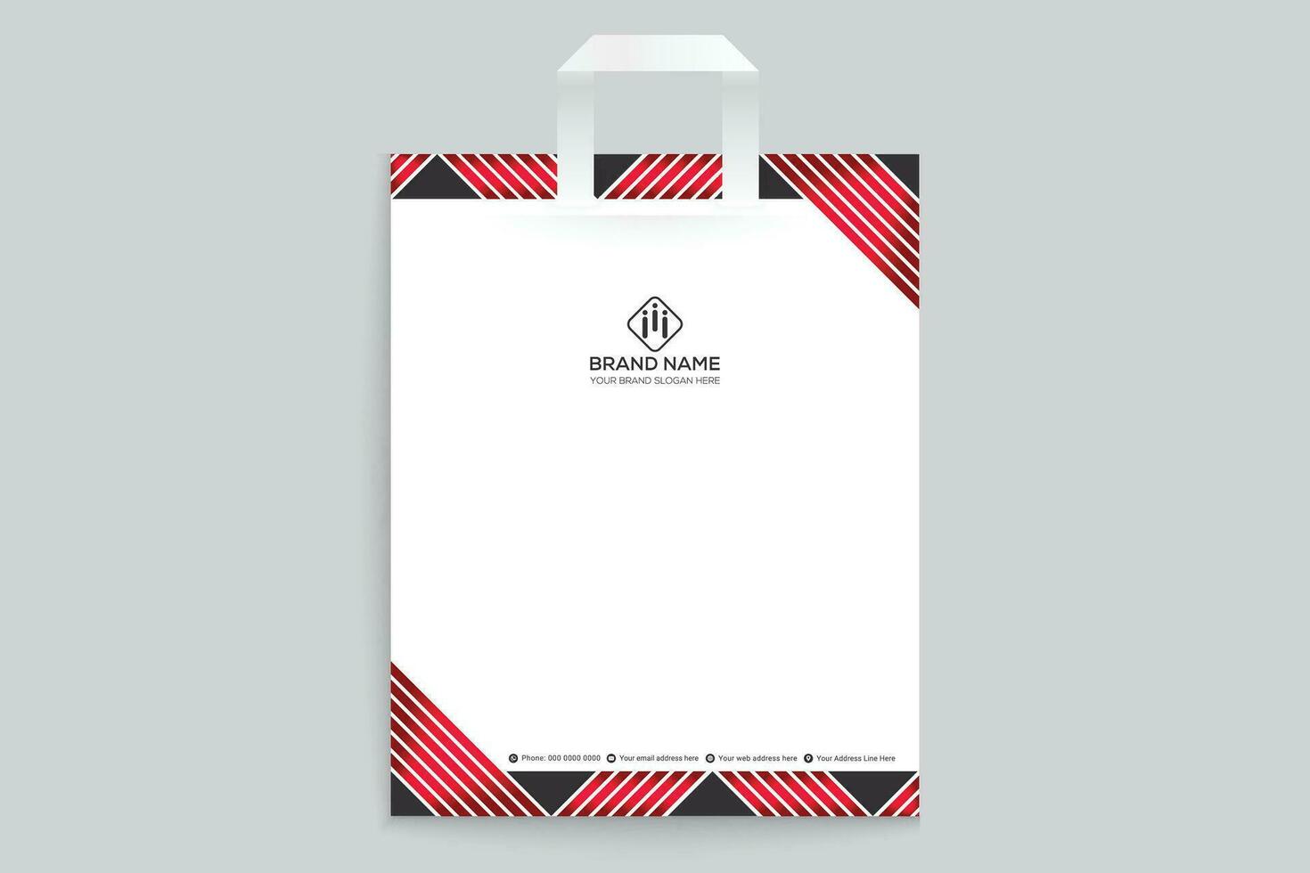 Red and black color shopping bag design vector