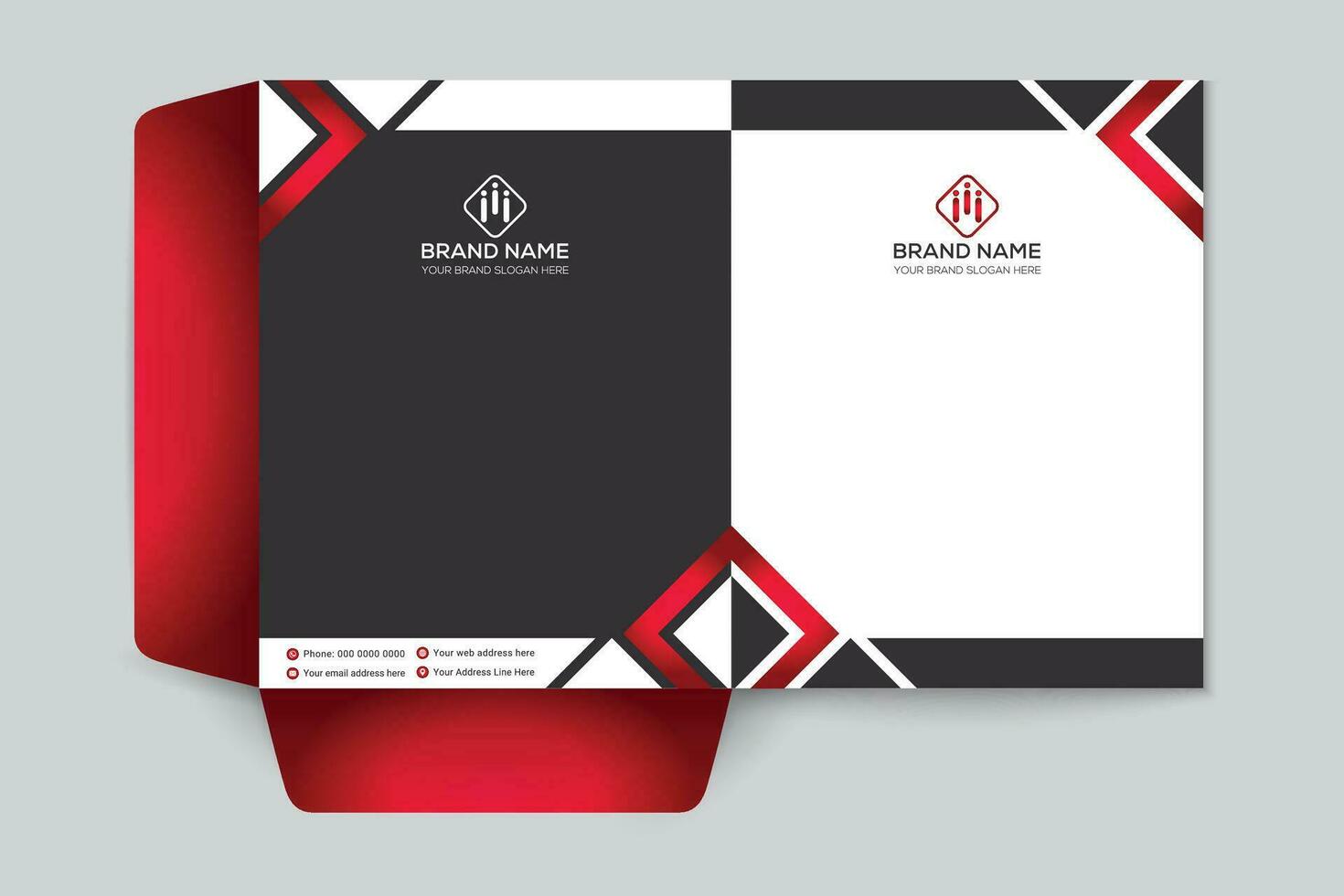 Red and black color presentation folder design vector