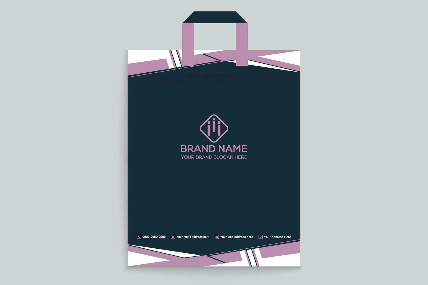 Clean minimal shopping bag template vector
