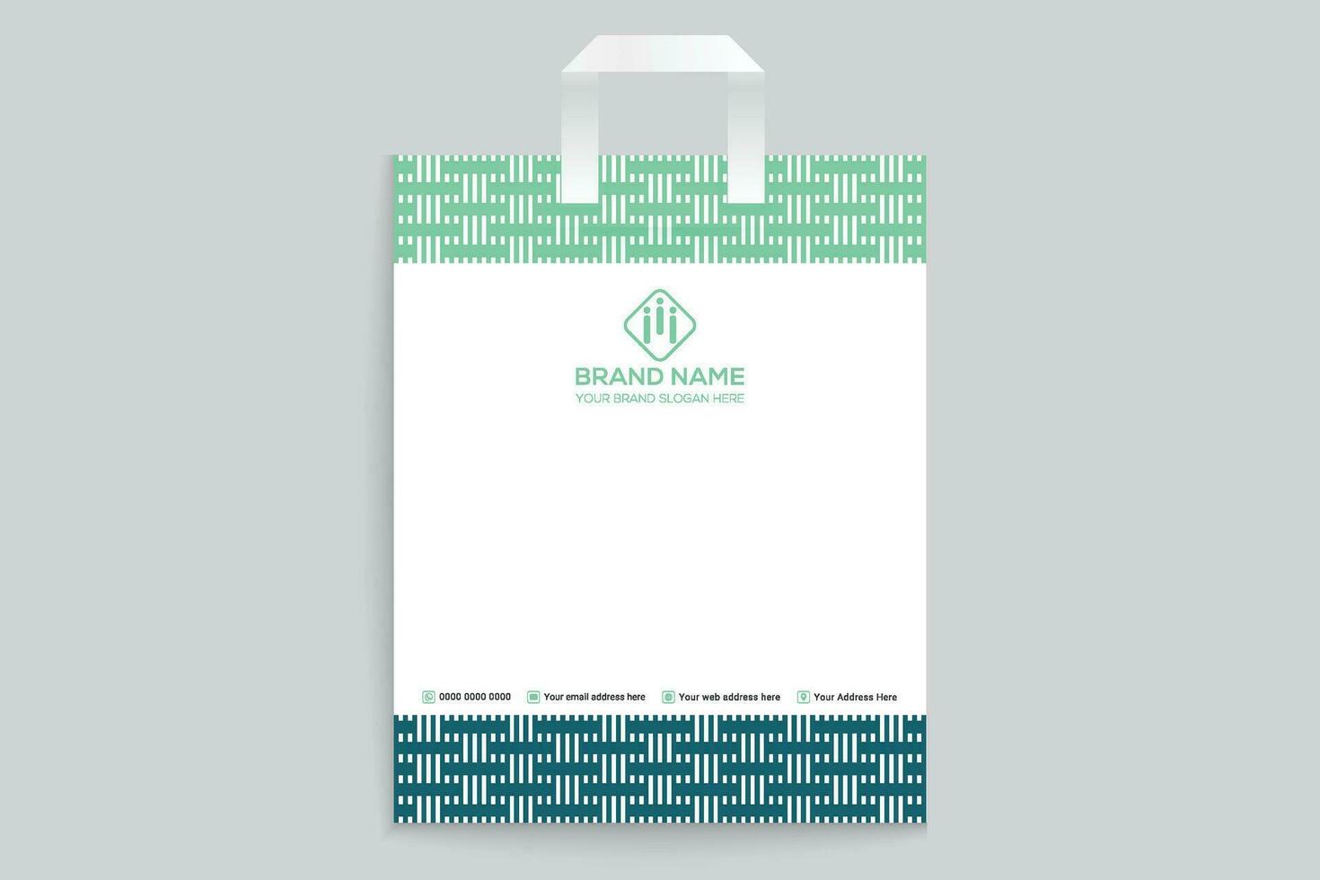 Clean style modern shopping bag template vector