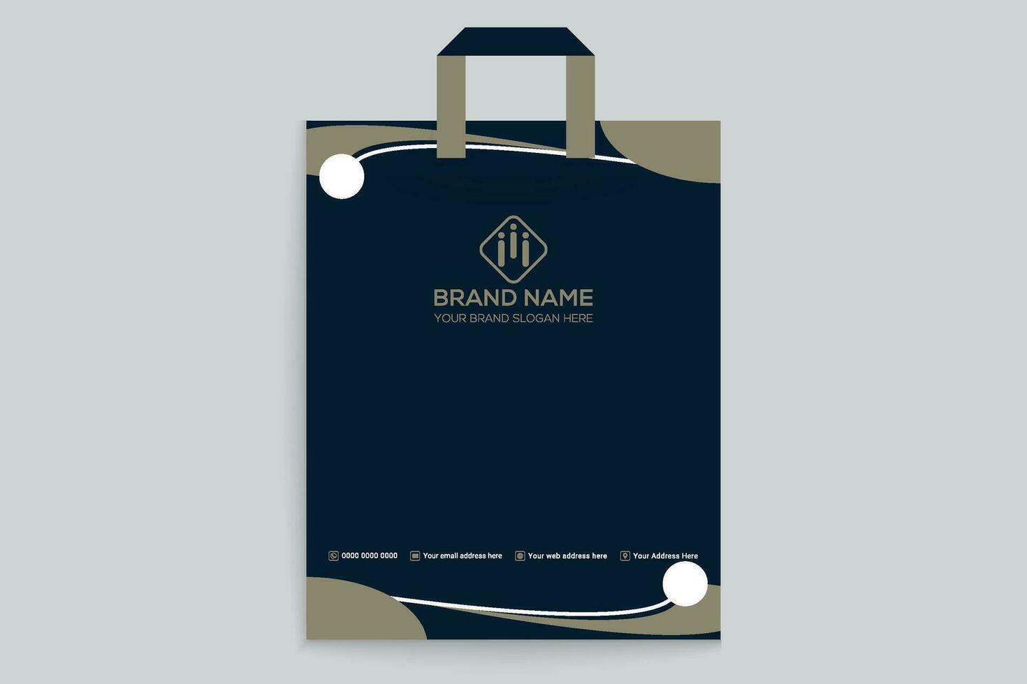 Clean minimal shopping bag template vector