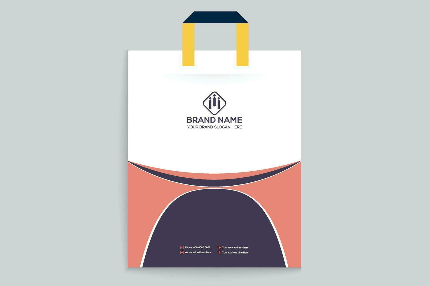 Clean minimal shopping bag design vector