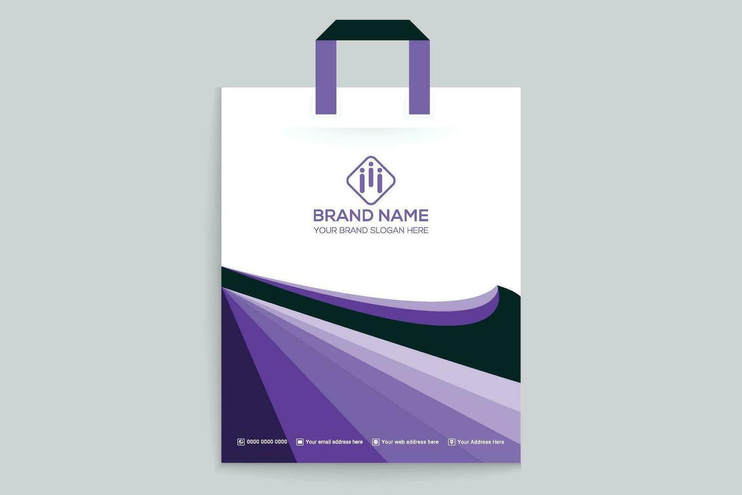 Clean minimal shopping bag template vector