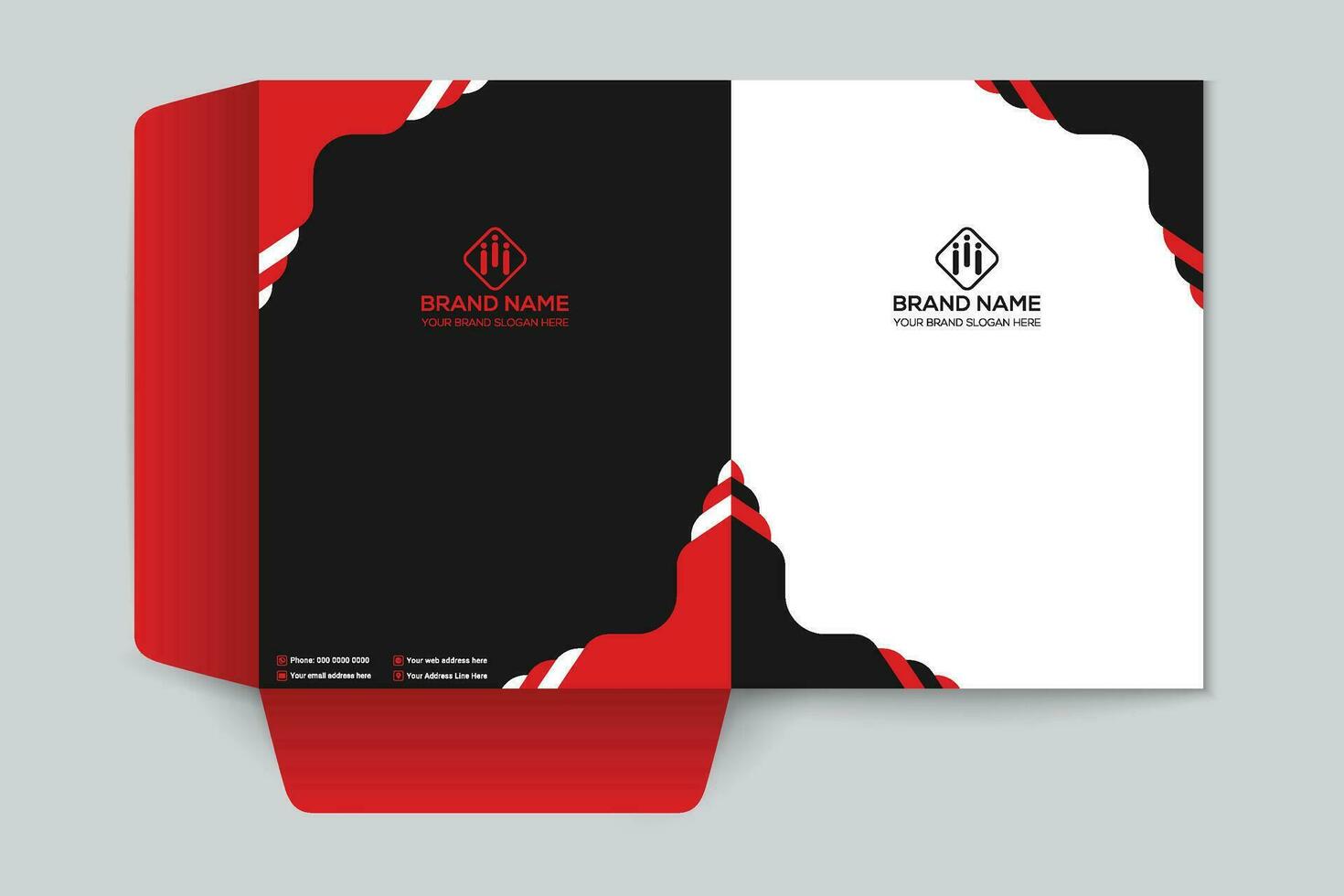 Red and black color presentation folder design vector