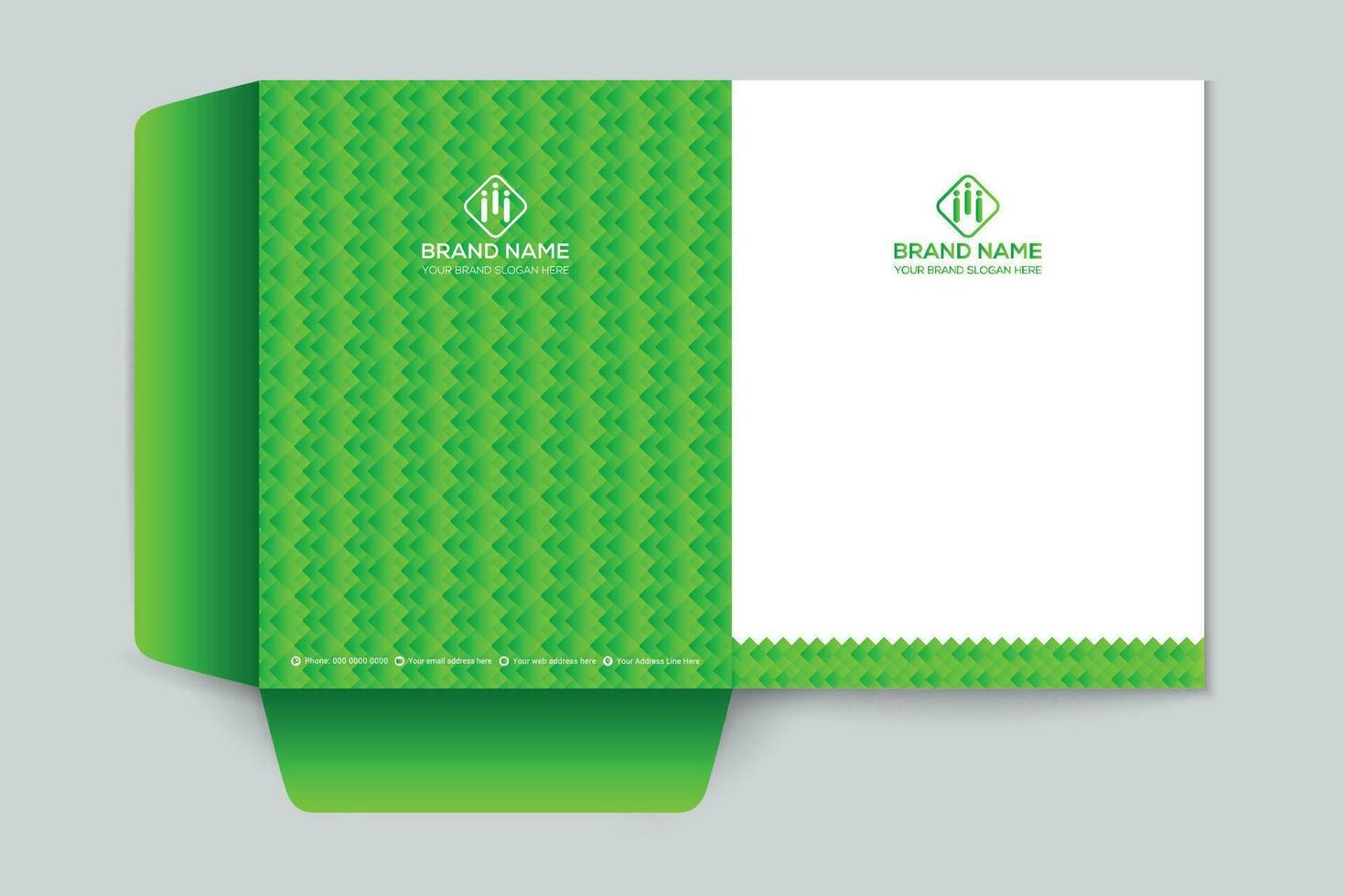 Corporate  green color presentation folder design vector
