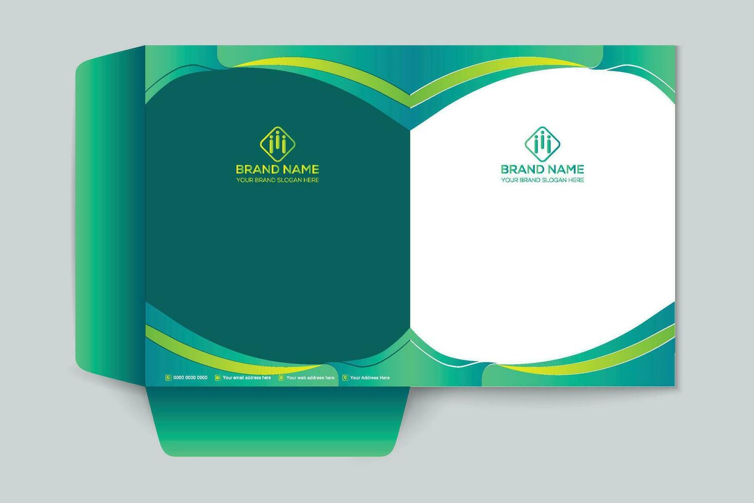 corporativo verde color presentación carpeta diseño vector