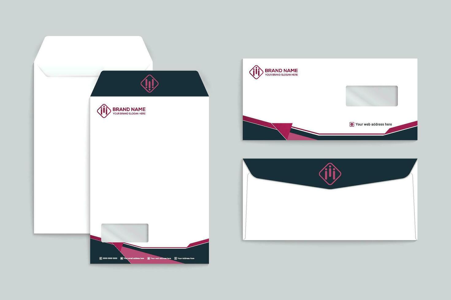 Professional envelope mockup vector