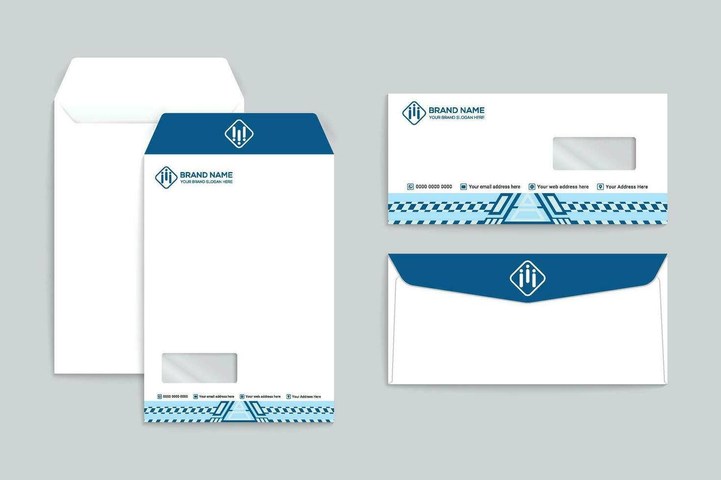 envelope design with blue color vector