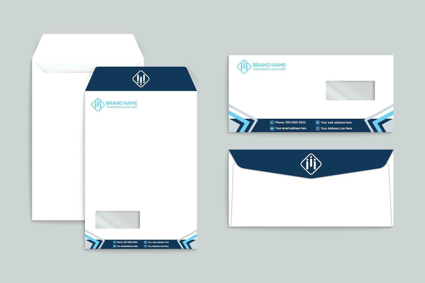 Company envelope design and blue color vector