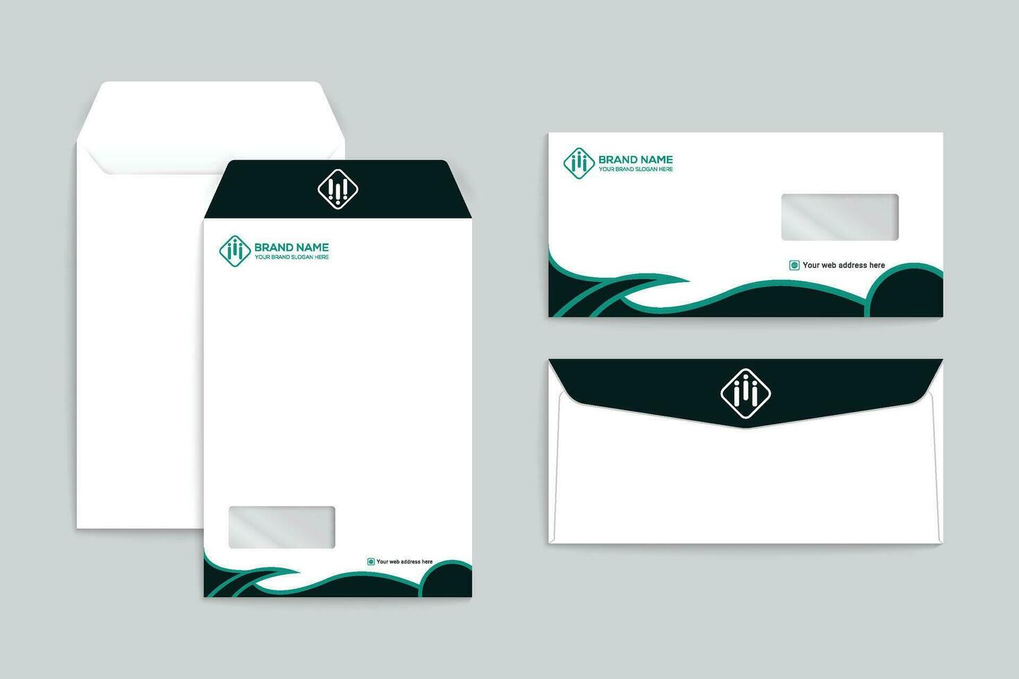 Black shape envelope design vector