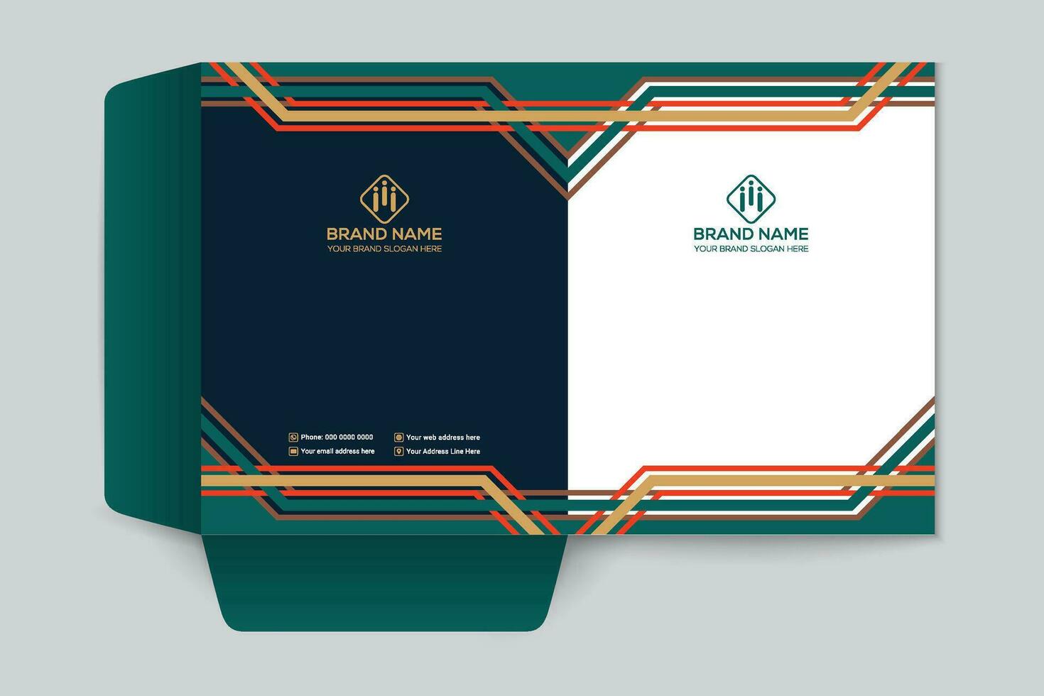 Clean corporate presentation folder template vector