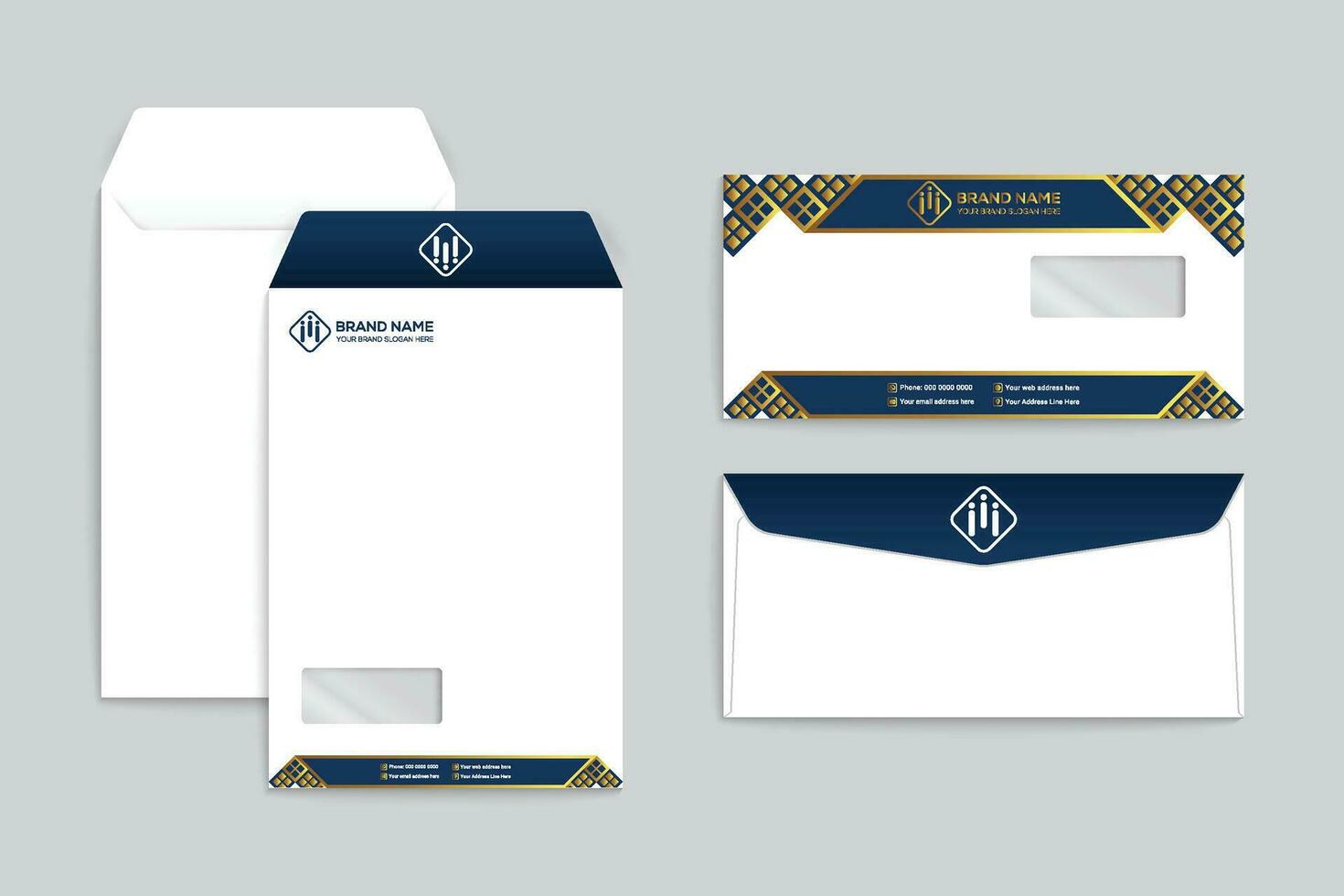 Clean professional envelope template vector