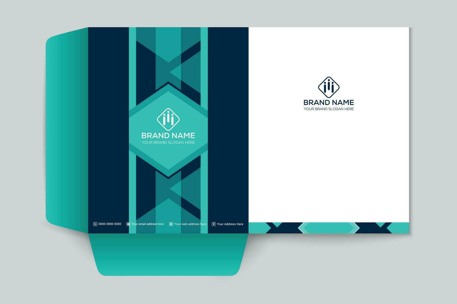 Clean professional presentation folder template vector