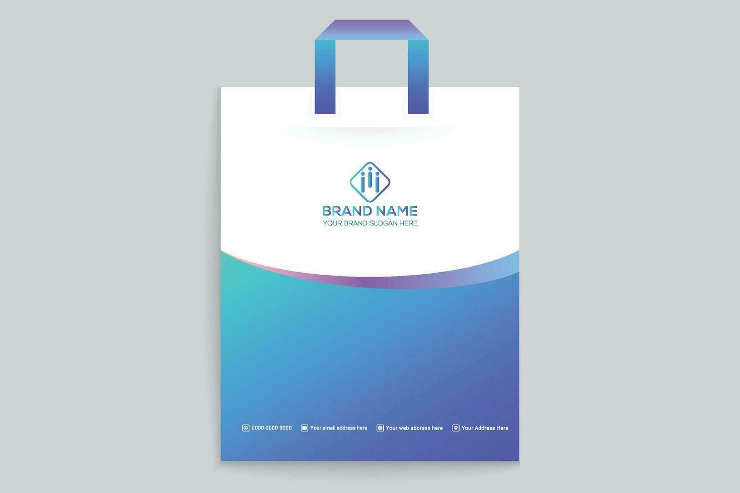 Gradient   luxury shopping bag template vector