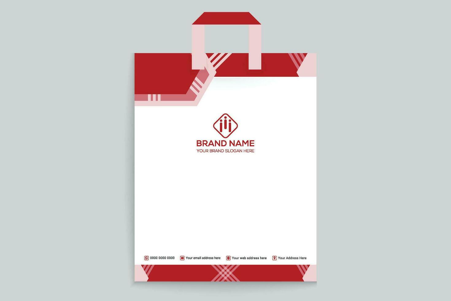 Red   color shopping bag design vector
