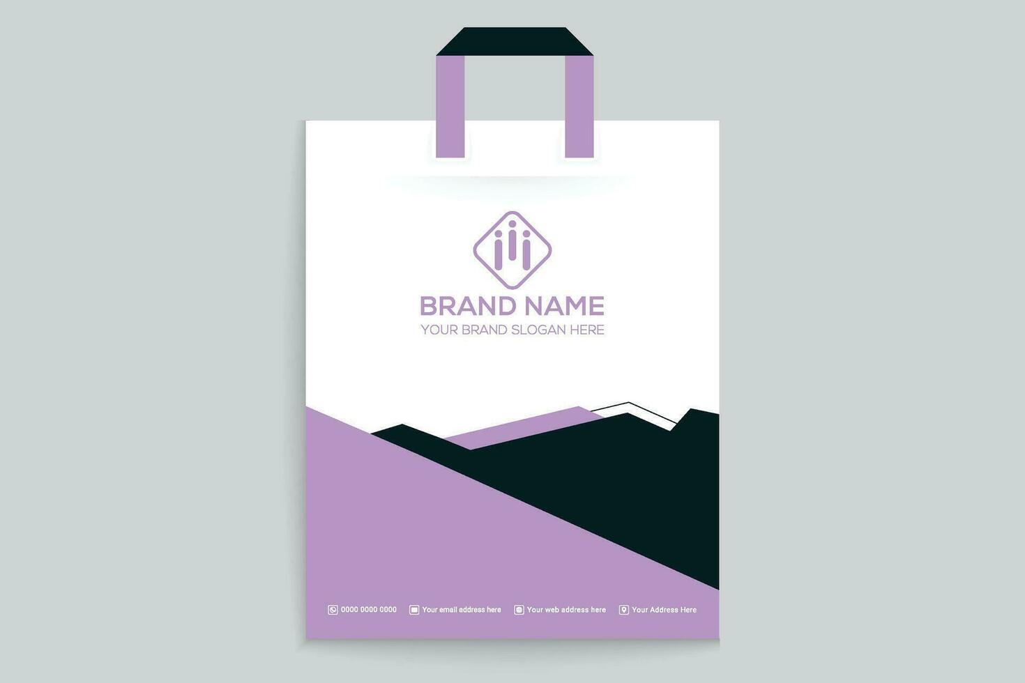 Clean corporate shopping bag template vector