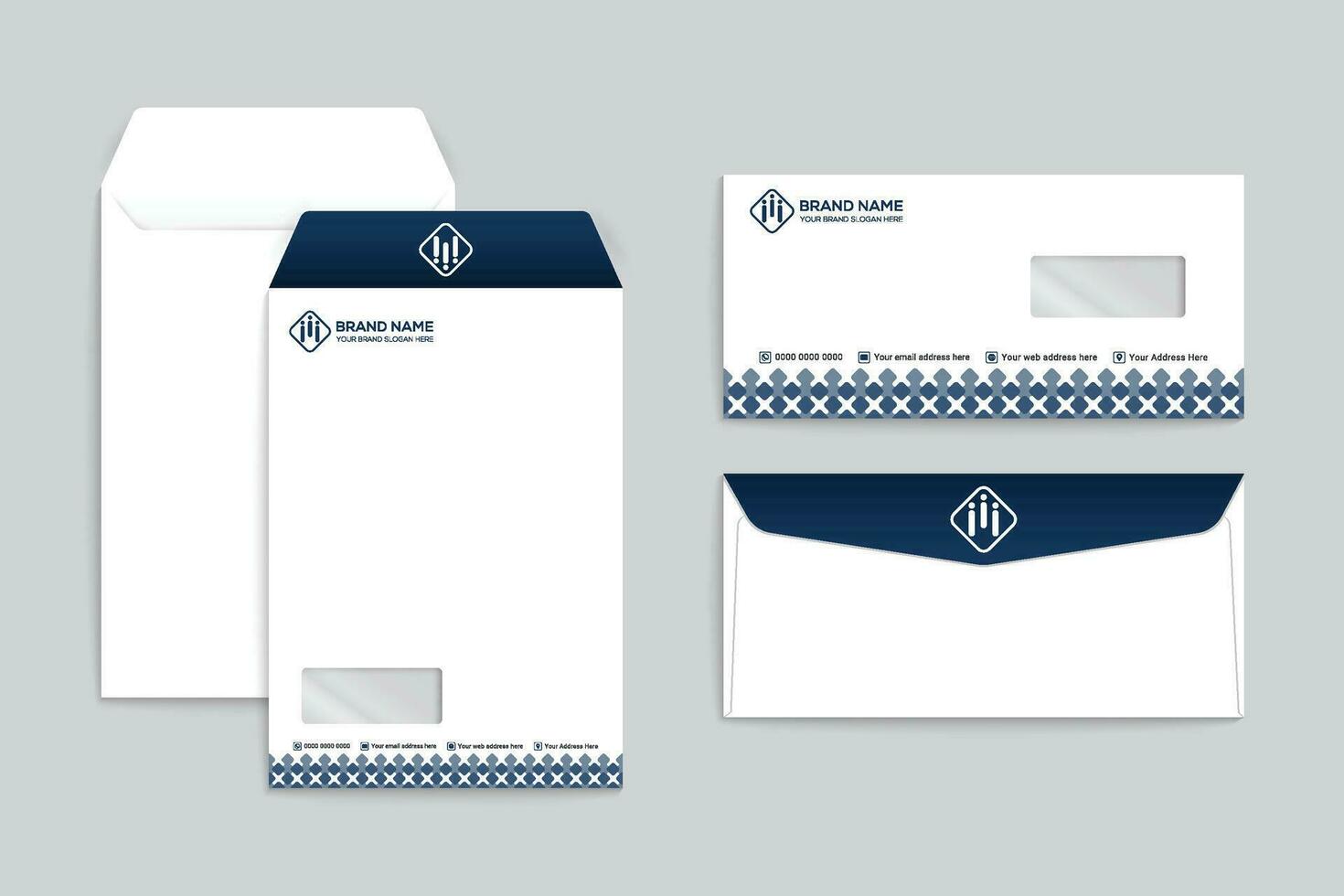 Clean professional envelope template vector
