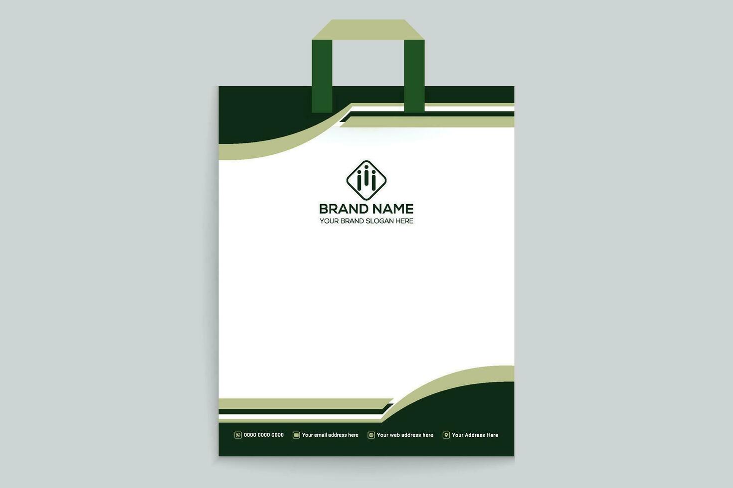 green shape shopping bag design vector