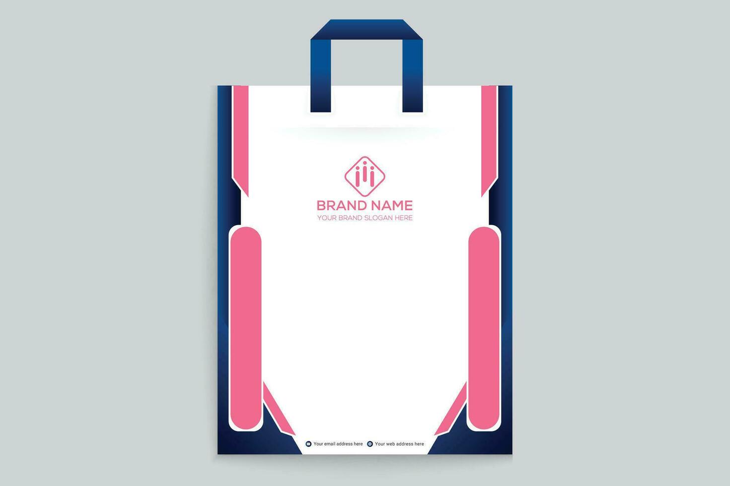 Clean style modern shopping bag template vector