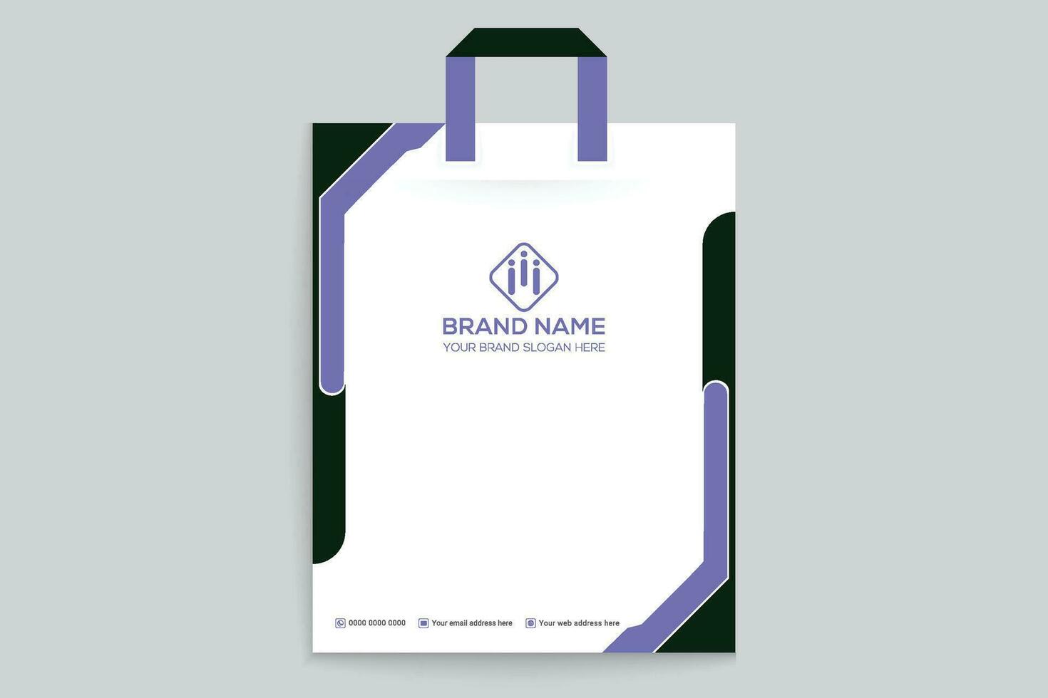 Clean corporate shopping bag template vector