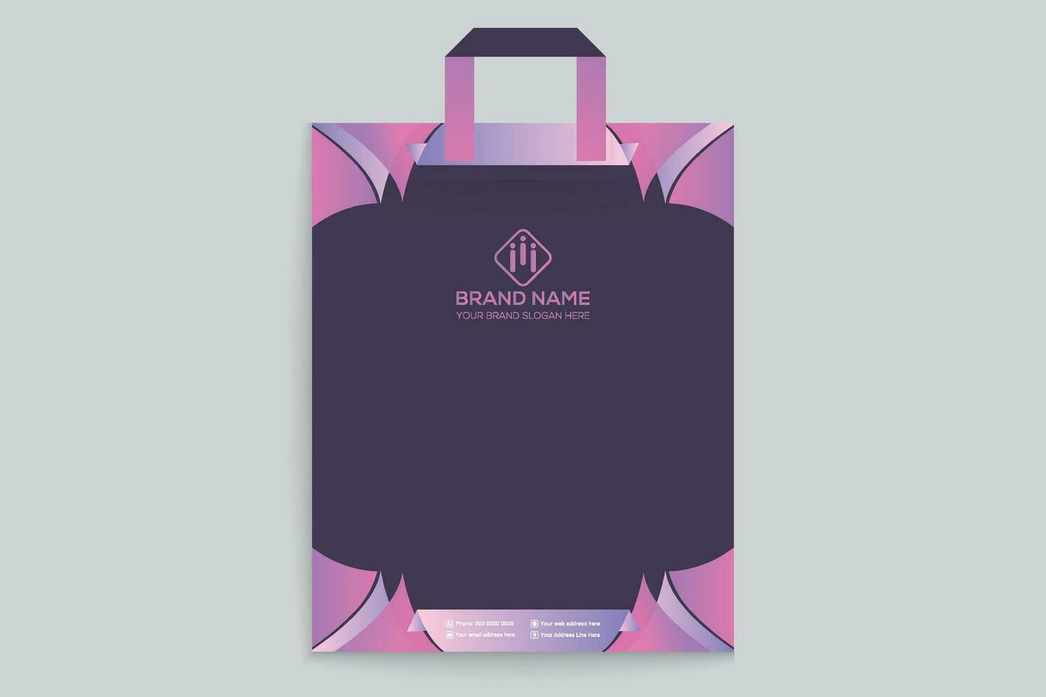 Gradient   luxury shopping bag template vector