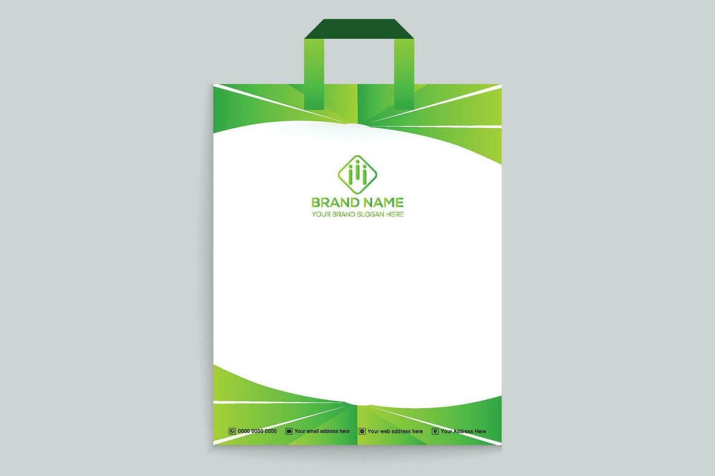 green shape shopping bag design vector