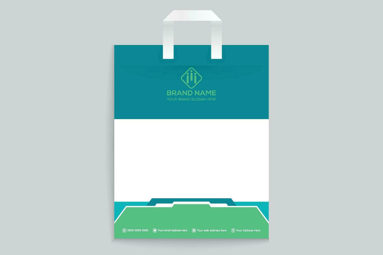 Clean style modern shopping bag template vector