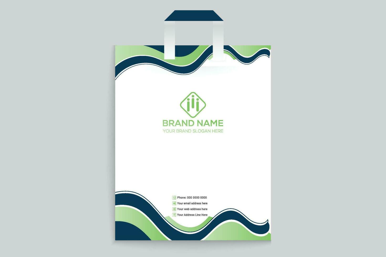 Clean minimal shopping bag template vector