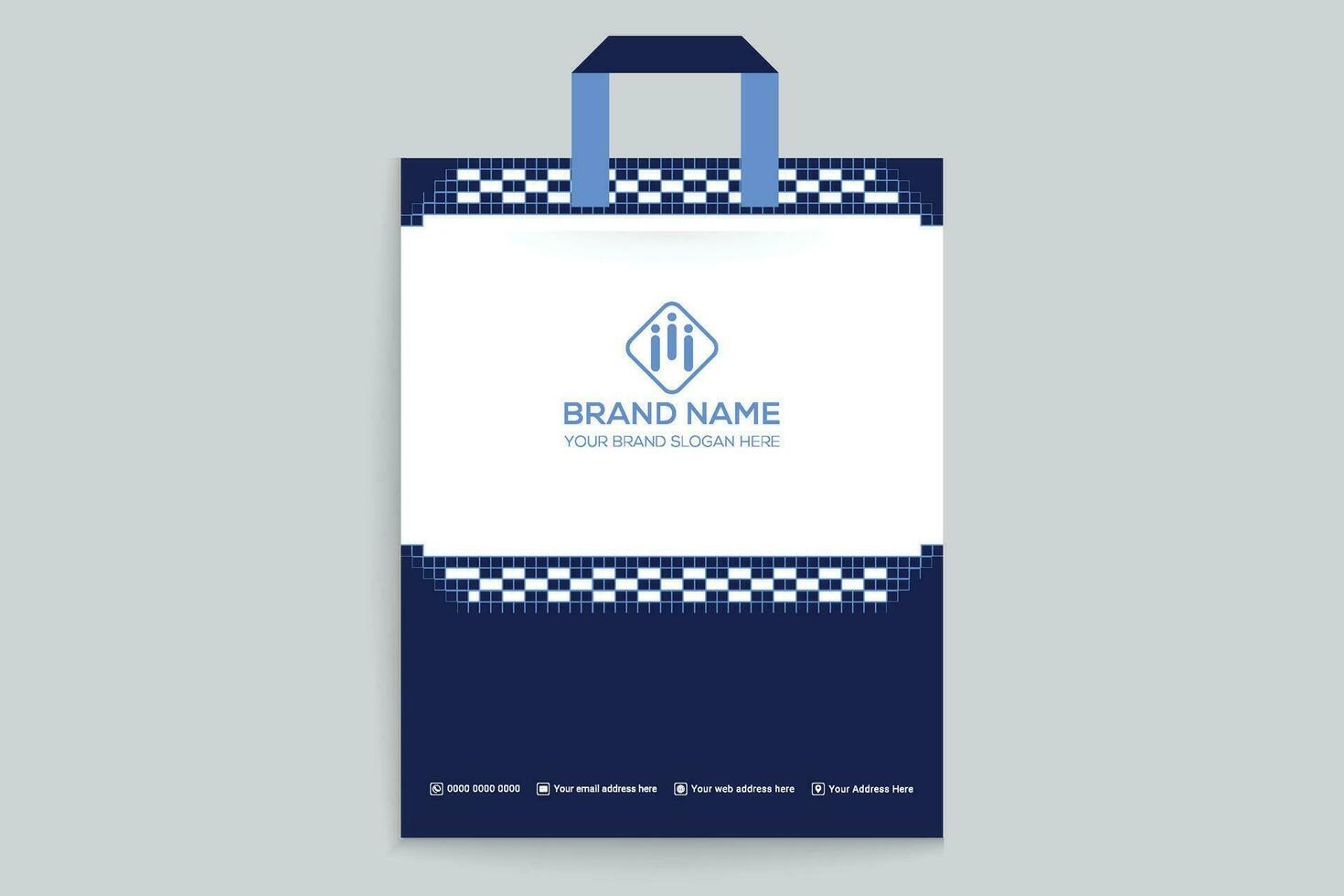 shopping bag design with blue color vector