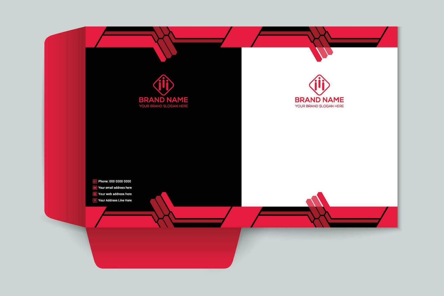 Red  color presentation folder design vector
